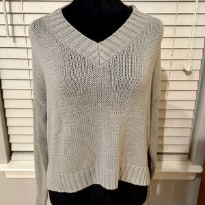 Cozy Gray V-Neck Sweater Harper Brand from Francesca’s.